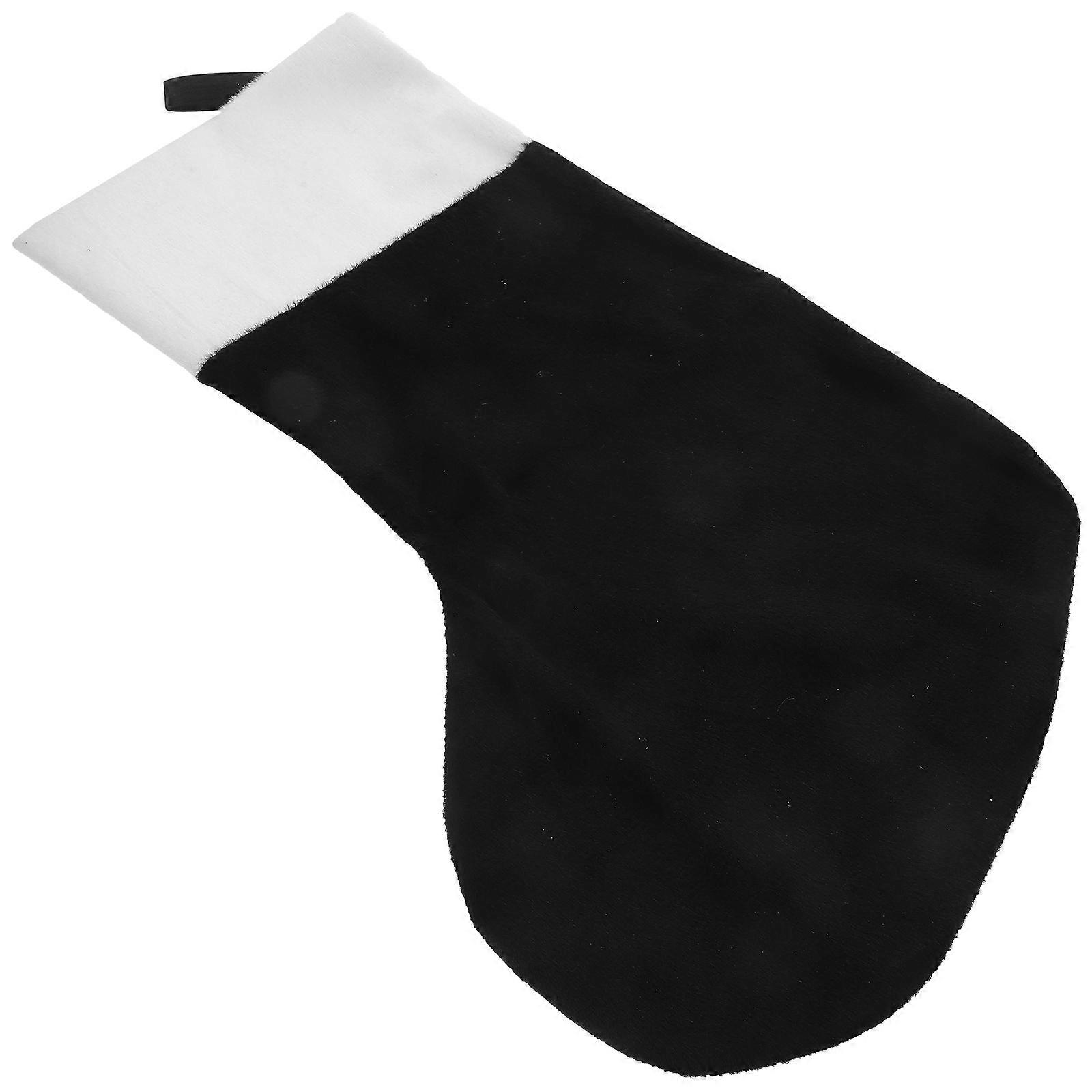 Xmas Stocking Black Plush Christmas Stocking for Room Decor 2Pcs Set