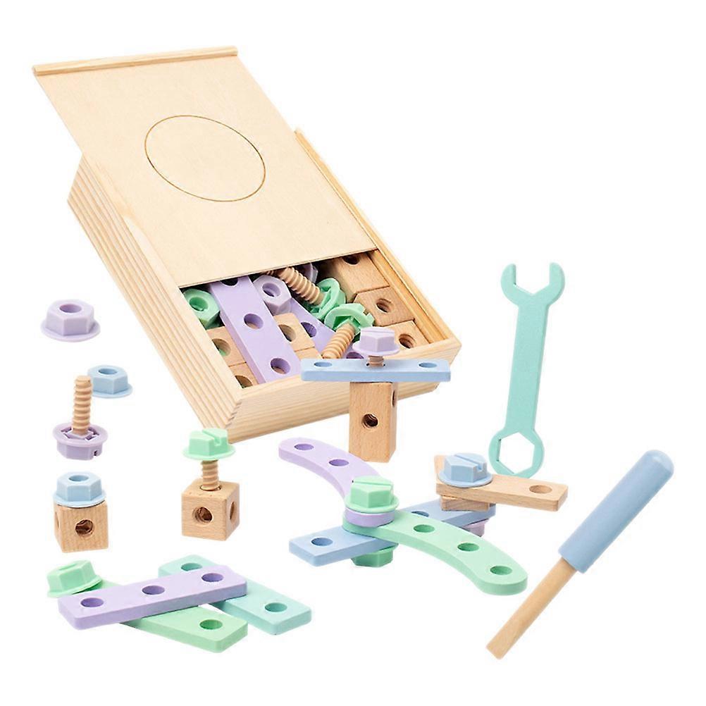 Kids Tool Set Wooden Tool Box for Playing 2Sets Educational Building Toy