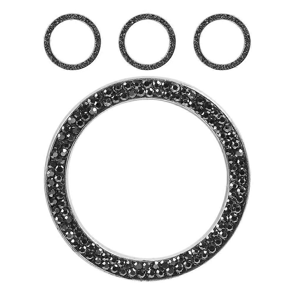 Elegant Car Ignition Button Cover Ring with Bling Decoration 4Pcs