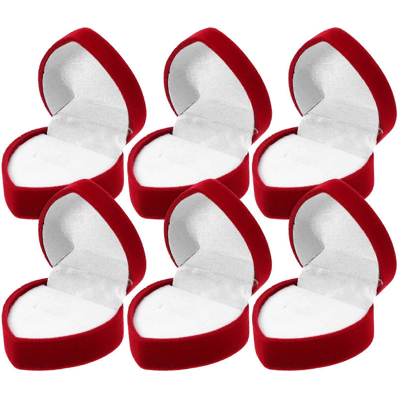 Proposal Ring Box Lightweight Red White Inside 6Pcs