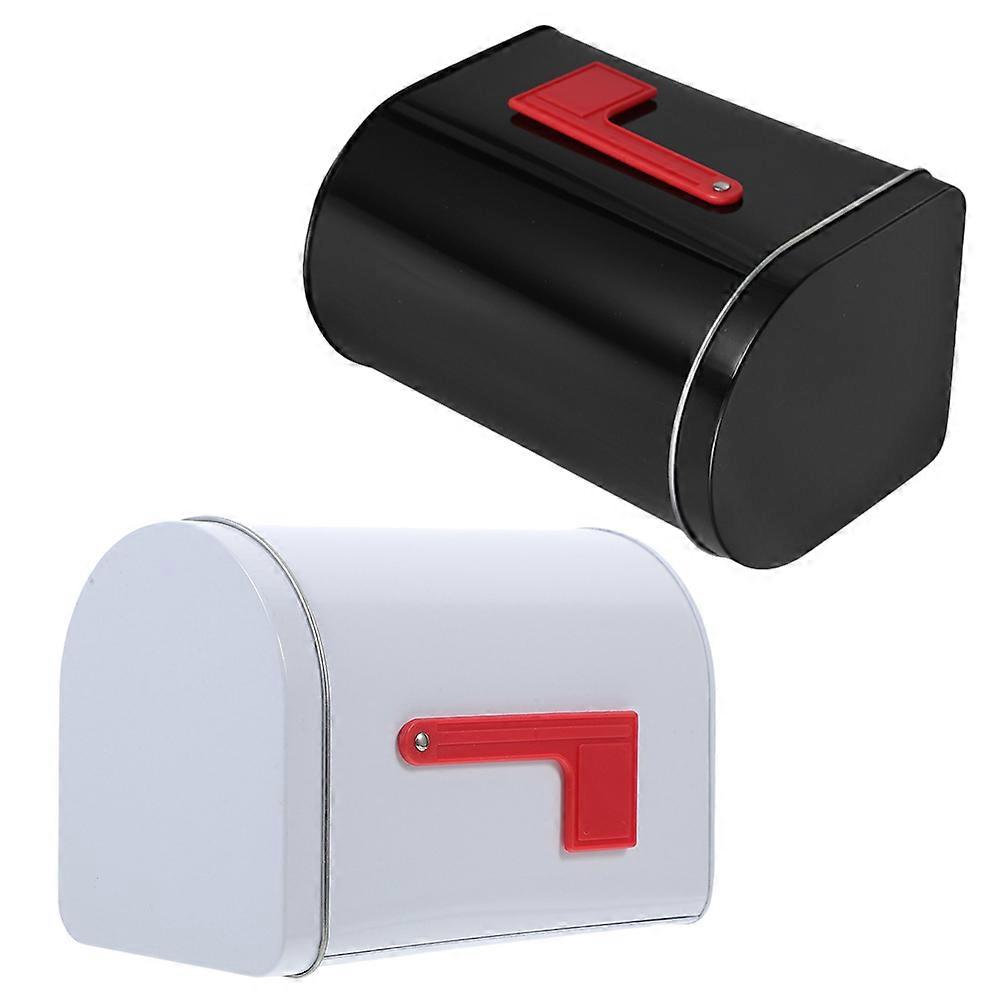 Candy Mailbox Mini Tinplate Mailbox Tabletop Candy Storage Box 2Pcs