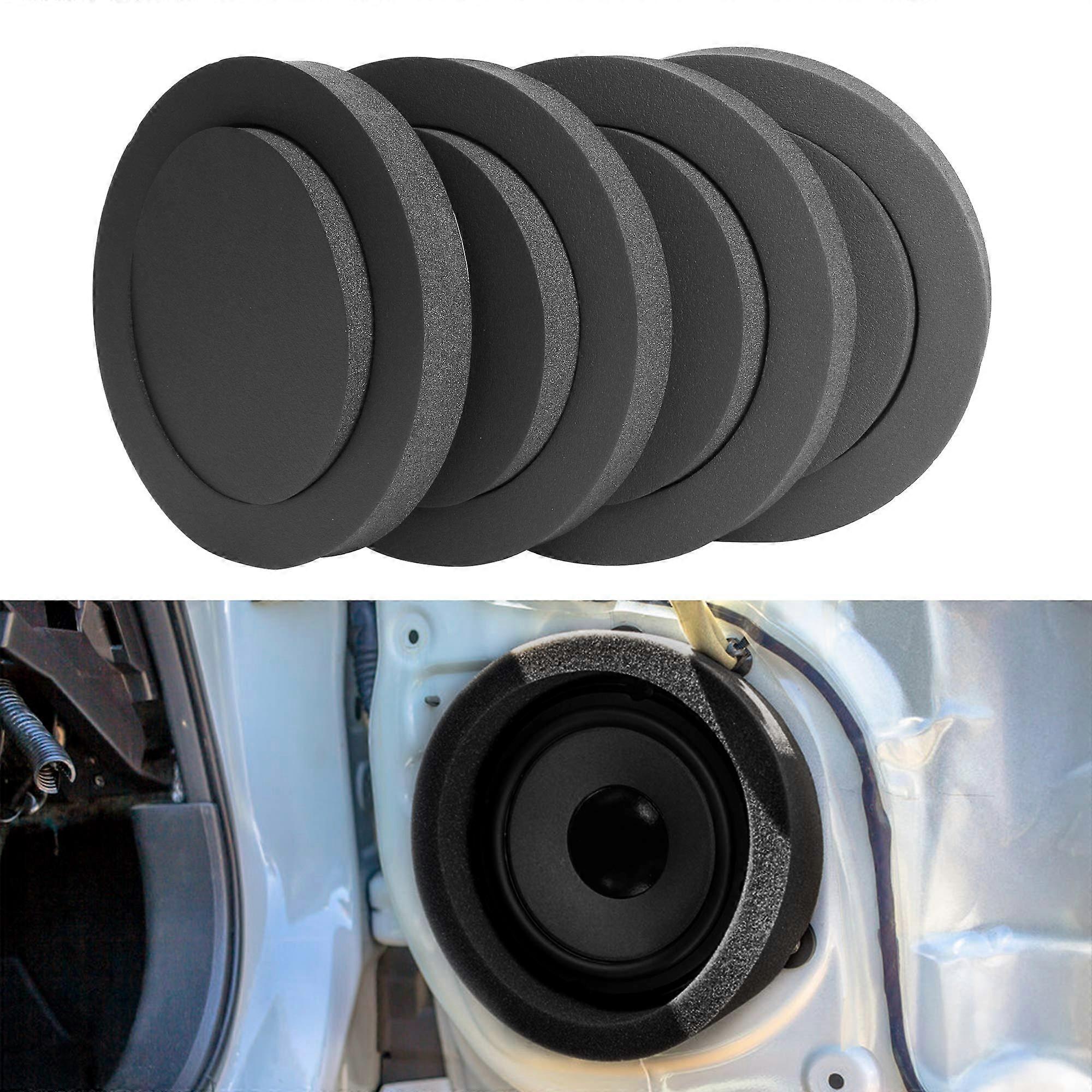 4PCS 6.5 Inch Car Speaker Foam Rings, Self Adhesive Insulation Kit for Noise Reduction and Sound Clarity