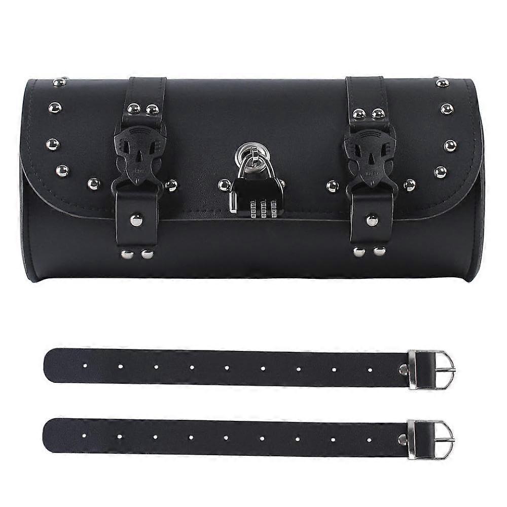 Motorcycle Saddle Bag and Backpack PU Leather with Password Lock, Versatile Storage for Riding