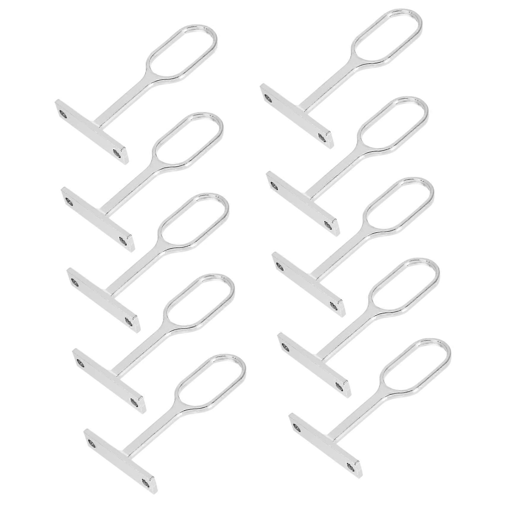 10pcs Heavy Duty Closet Rod Bracket Flange Mount Wardrobe Rail Support Easy Installation