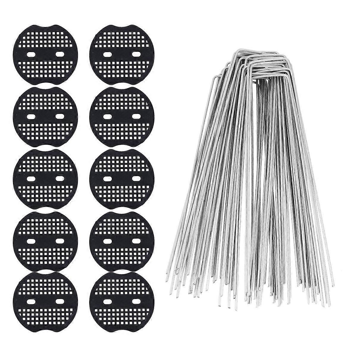 Fixing Turf Tool for Fastening Use with 200Pcs U-Shaped Ground Nails and Buffer Washers