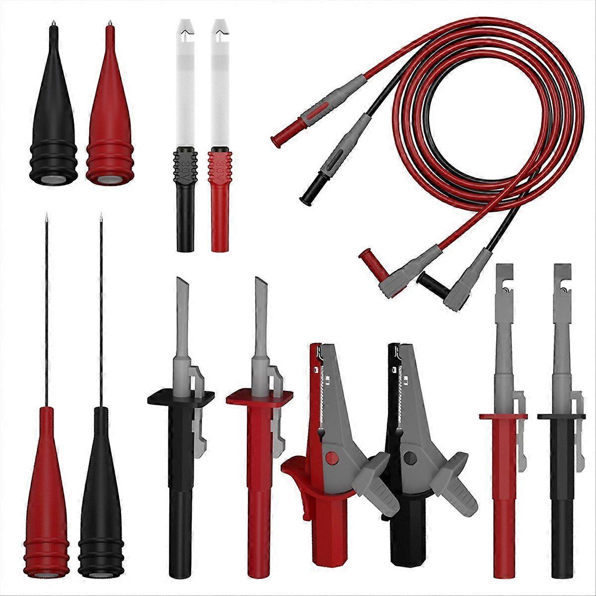 QSS Multimeter Test Leads Kit with Test Probes Set with Alligator Clips Puncture Wire-Piercing Probe