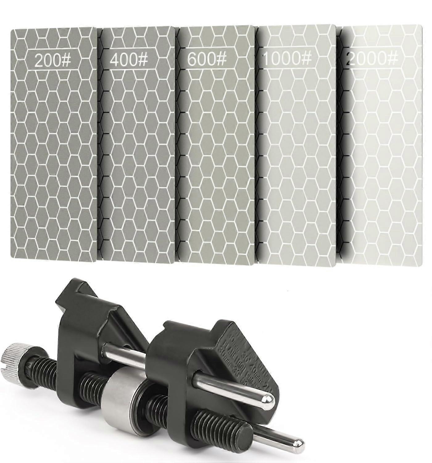 Chisel Sharpening Kit with Adjustable Honing Guide and FiveGrit Diamond Stones for Precision Angle Sharpening