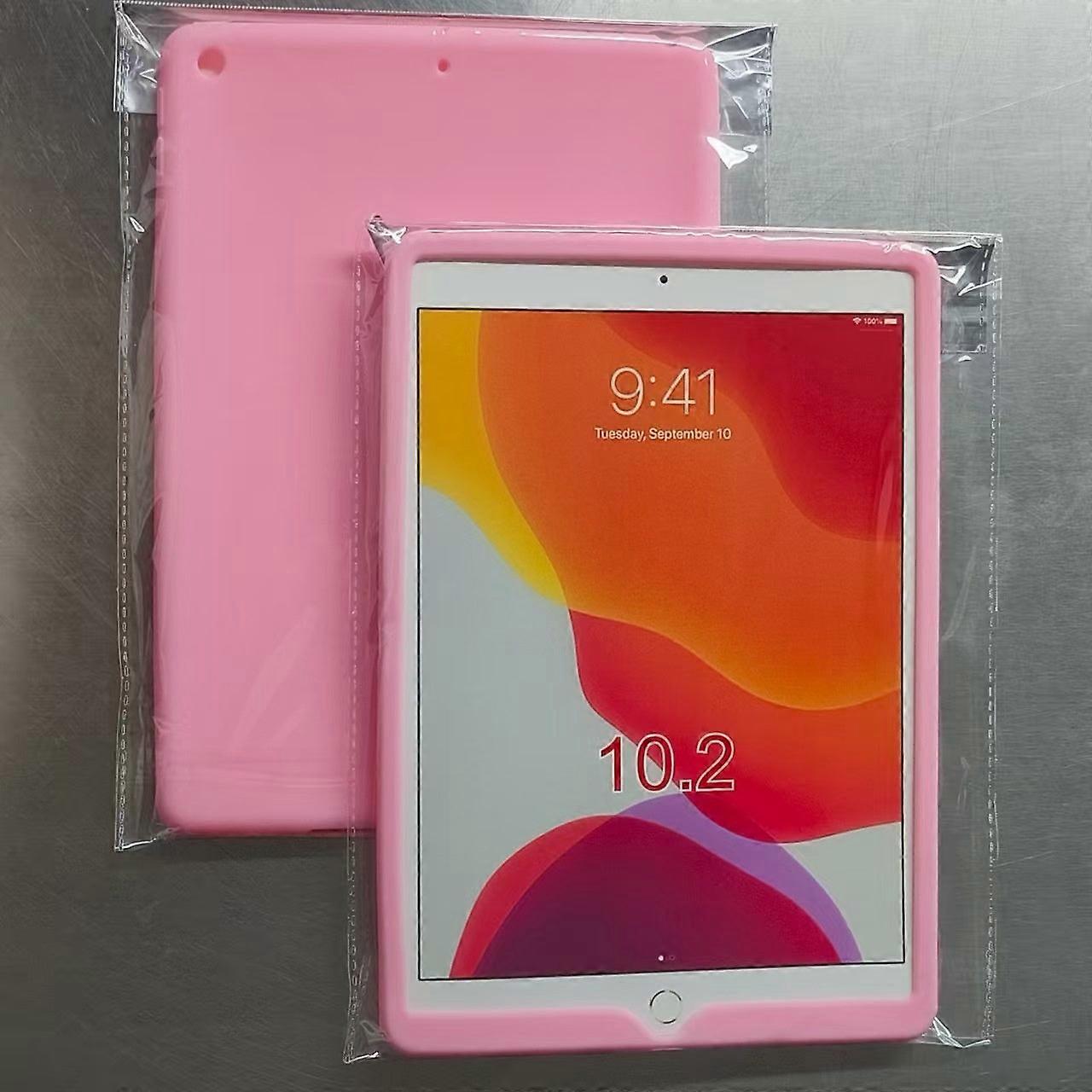 Capa elegante de silicone rosa para iPad de 10,2 polegadas.