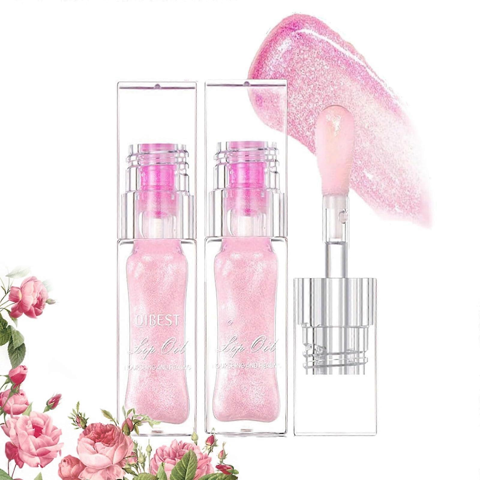 Color Changing Lip Oil Set, Long Lasting Hydrating Non Sticky Formula, Plumping Gloss 2Pcs