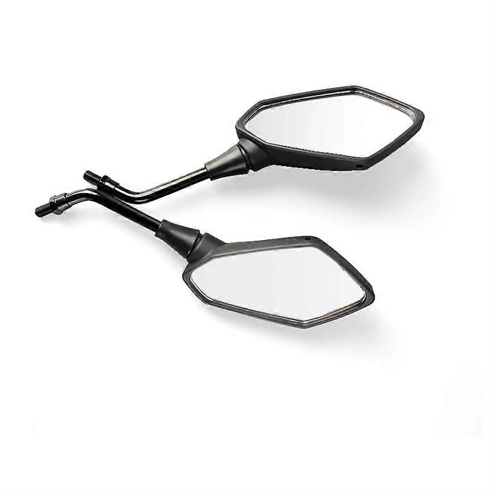 Black Motorcycle Rearview Mirrors 10mm Pair, UltraClear Wide View, Fully Adjustable Angle