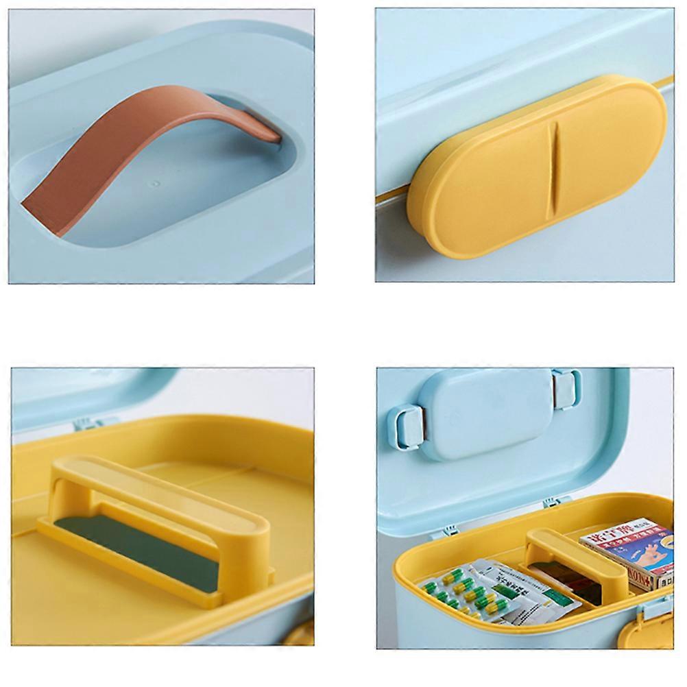 Medicine Storage Organizer for Container Case with Handle Blue