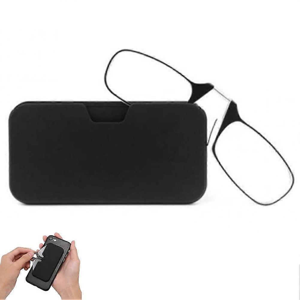 Compact Reading Glasses with Legless Nose Clip, Pocket Size Lightweight Frame and Small Case
