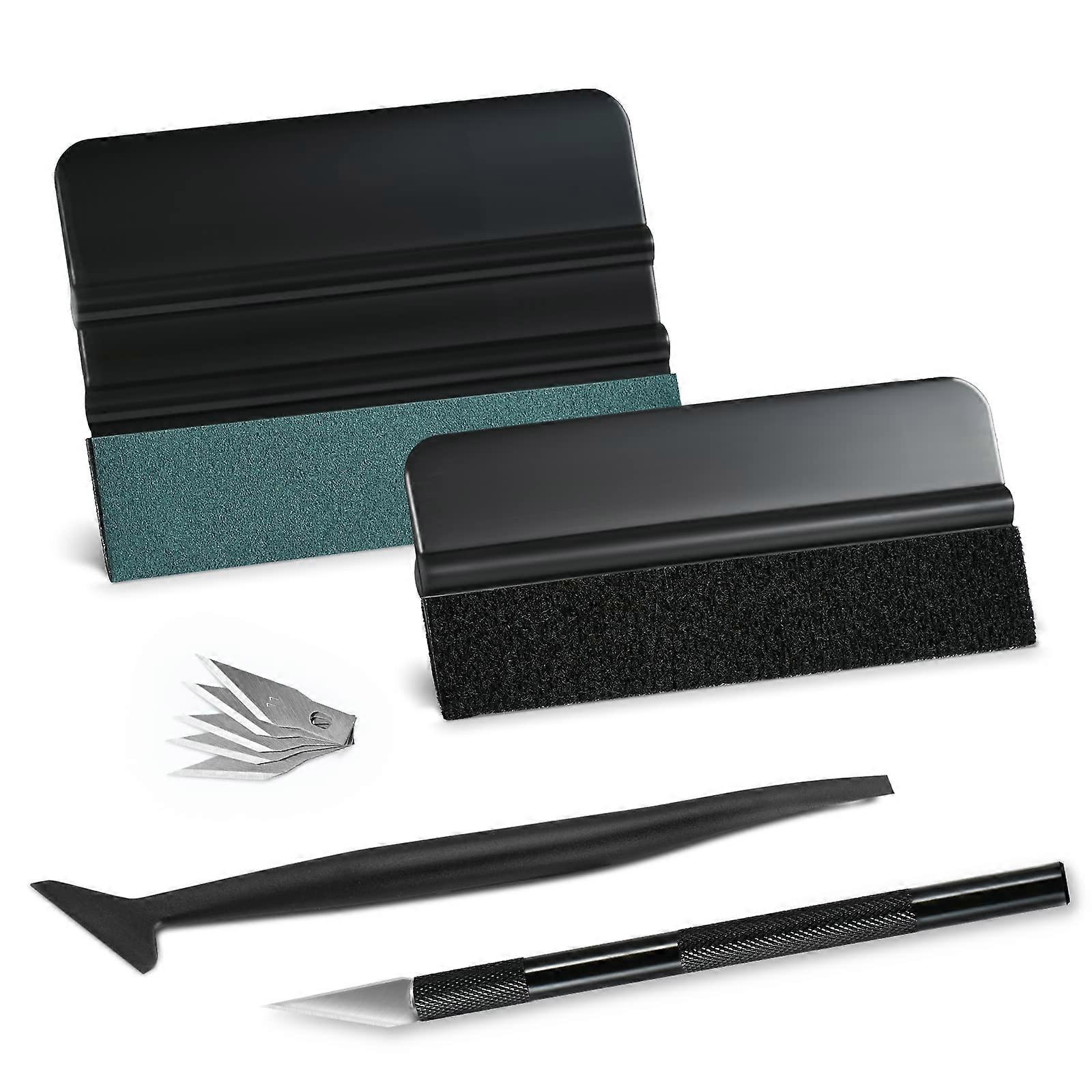 Window Tint Kit with Felt and Micro Squeegee, Razor Knife for Bubble Vinyl Wrap Application