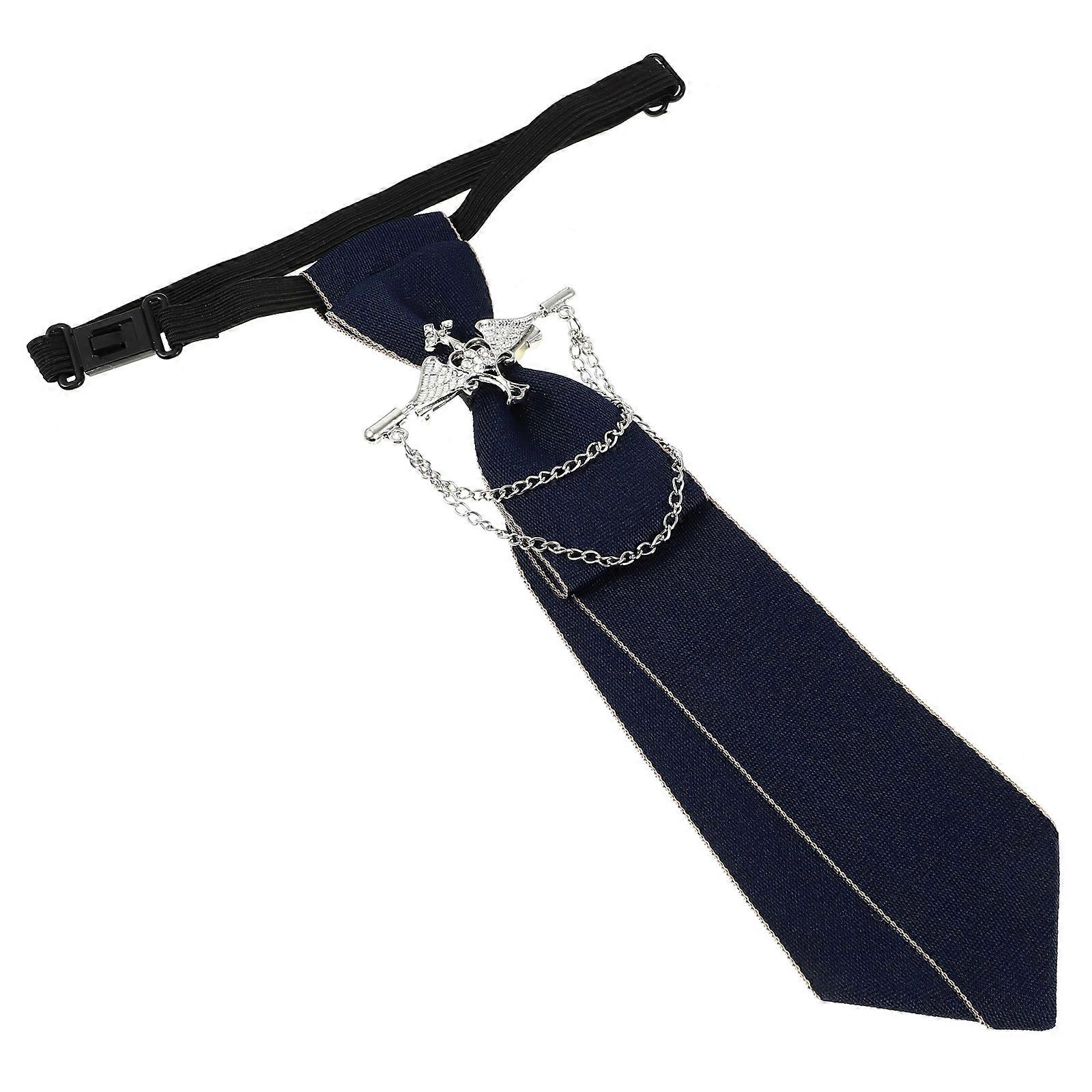 Polyester Neck Tie Wedding Celebration Decorative Effect 21X6CM Blue Pre-Tie 1Set