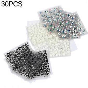 30 Blatt 3D DIY Blumen-Nagelsticker, selbstklebende Aufkleber, Dekoration, Maniküre-Werkzeug 25-26
