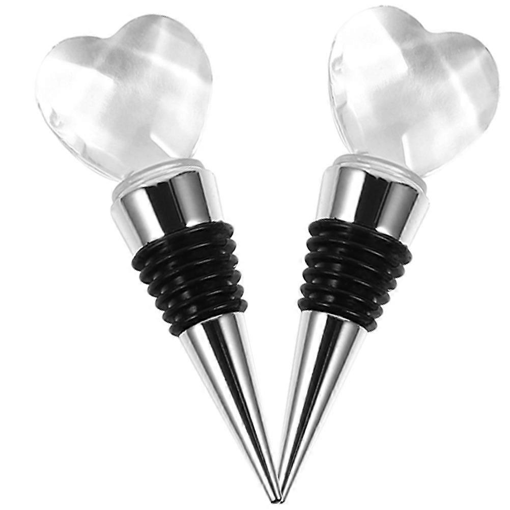 Heart Silver Alloy Plug for Sealing 2Pcs