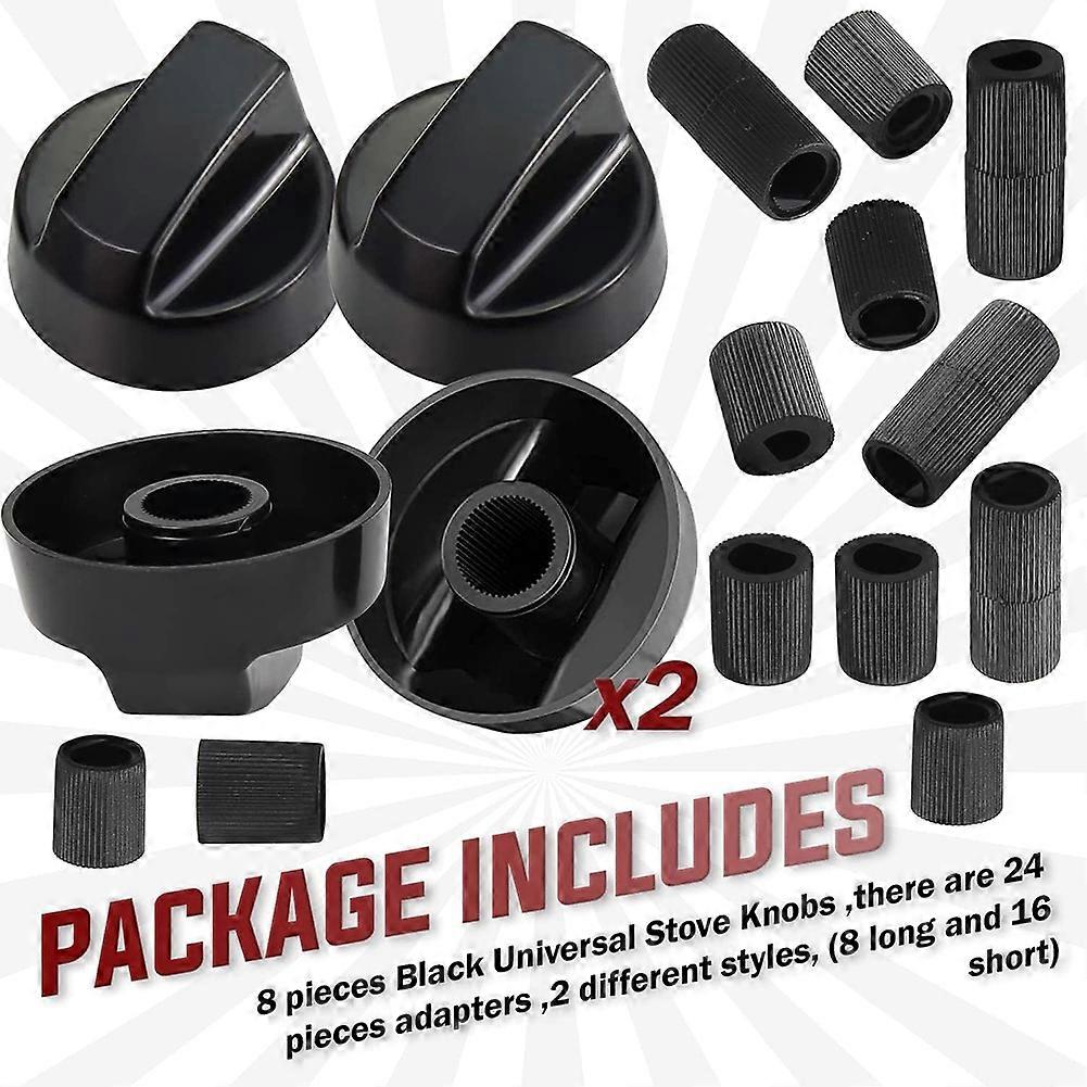 8Pack Control Knobs Replacement with 24 Adapters for Oven, Stove, and Range Versatile and Wide Application