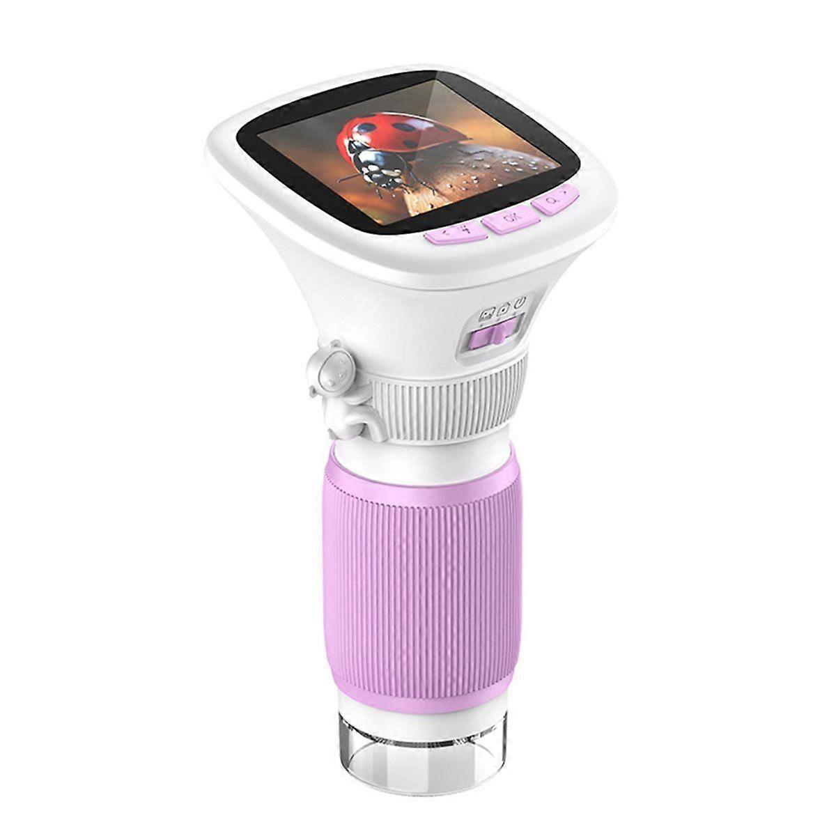 Children'S Handheld Microscope with Rotating Focus and 2.4inch High-Definition Screen for Outdoor Science Microscope B
