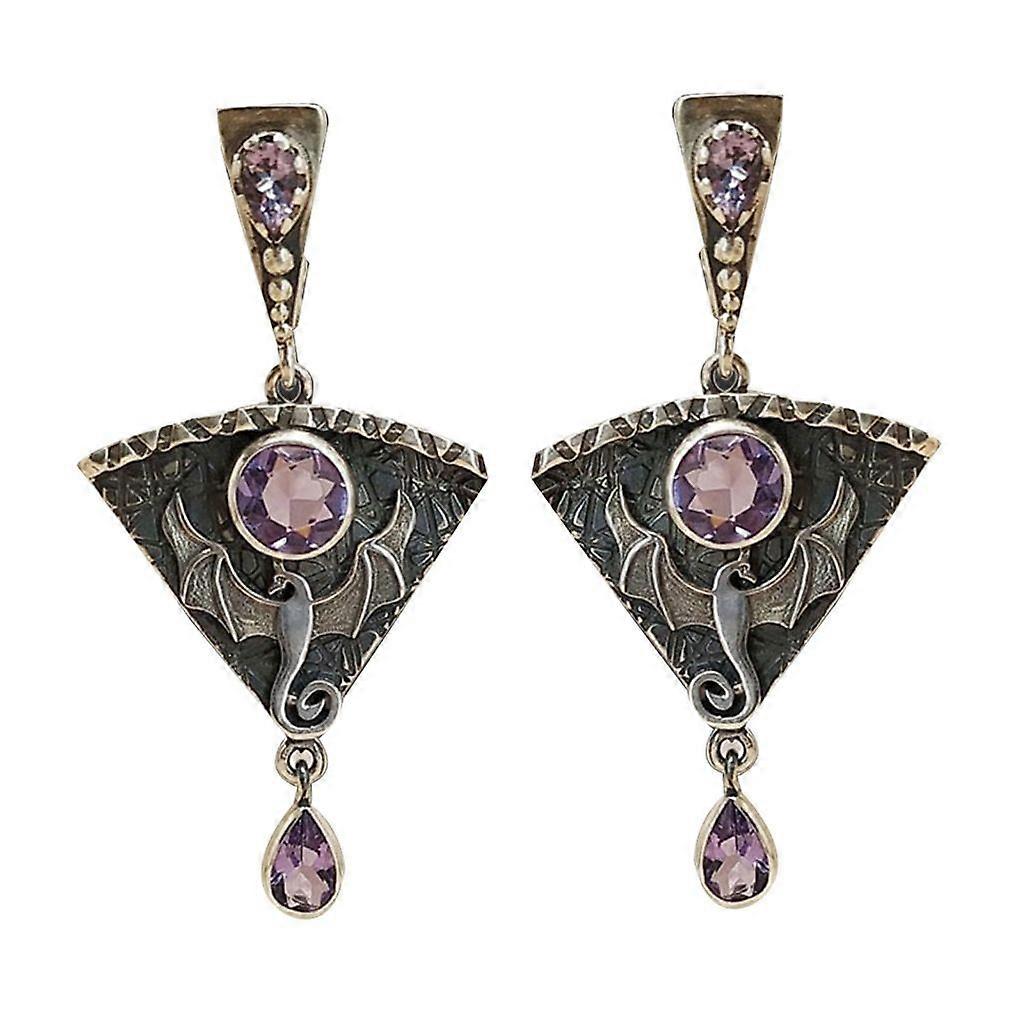 Vintage Style Triangular Stone Drop Earrings Geometric Jewelry Earrings