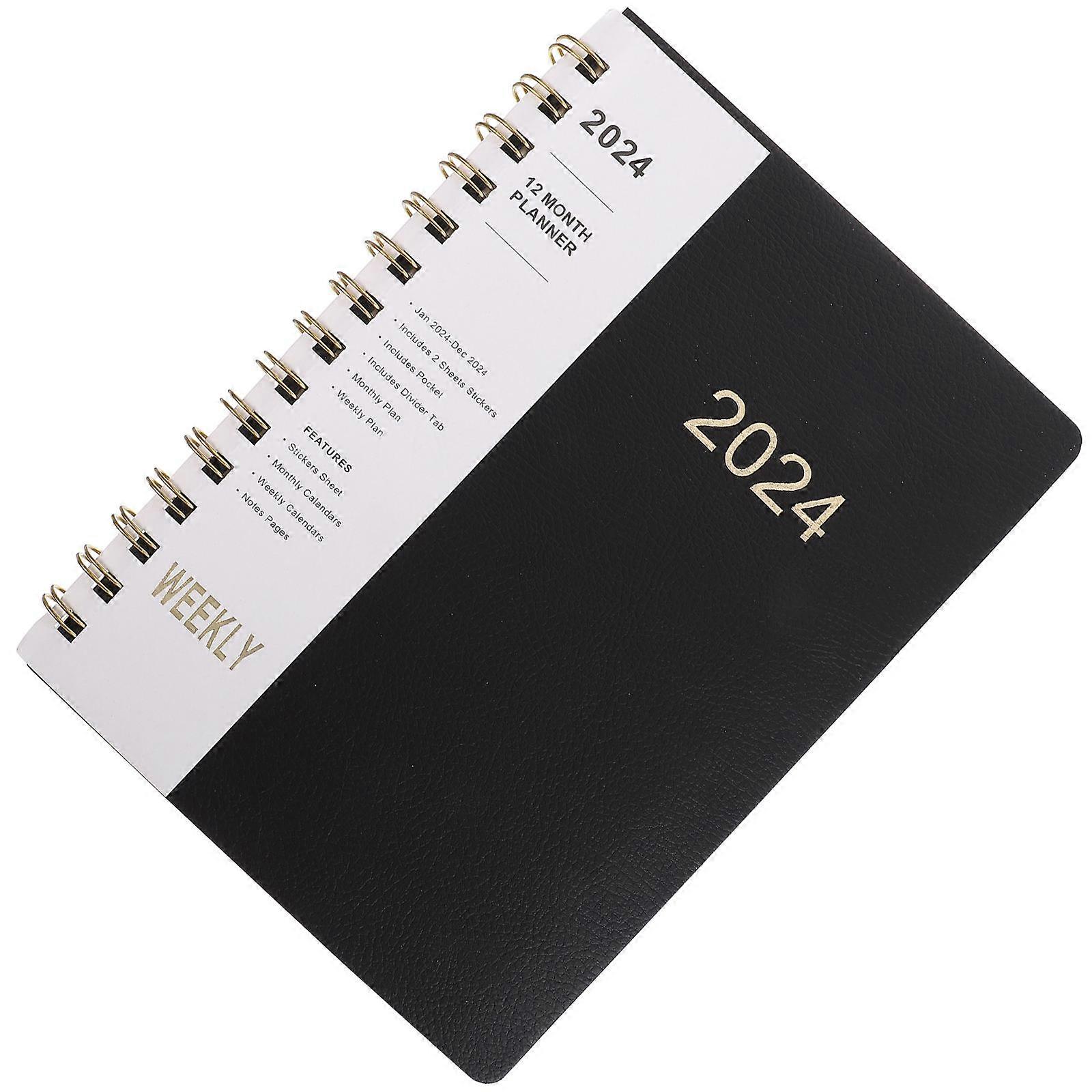 Black Spiral Notebook for Schedule Planning 5Pcs Paper Notepad