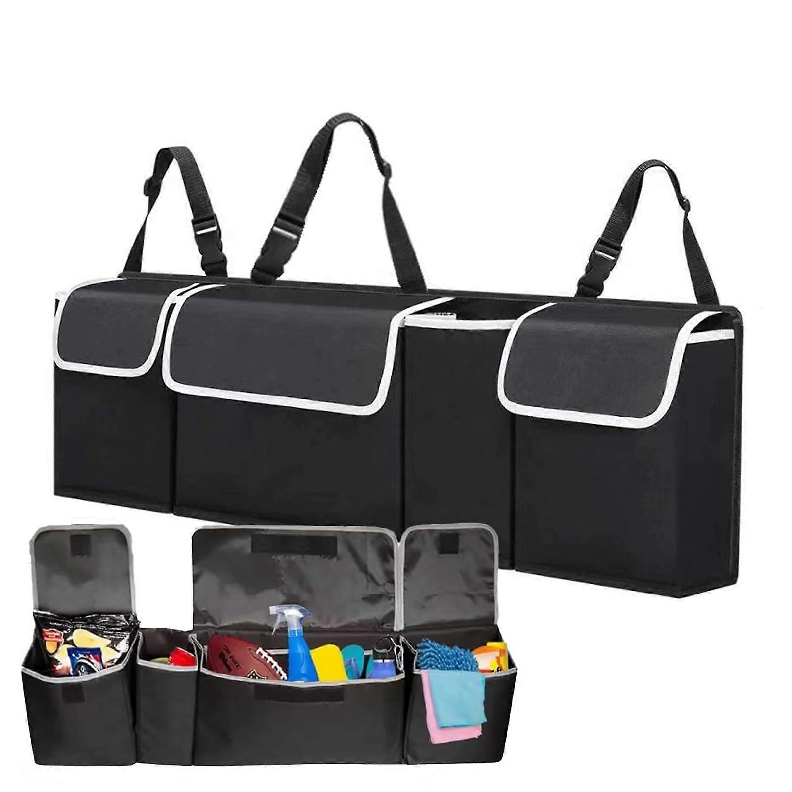 Waterproof Car Boot Organiser with 4 Pockets Large Capacity Foldable Storage for SUV MPV