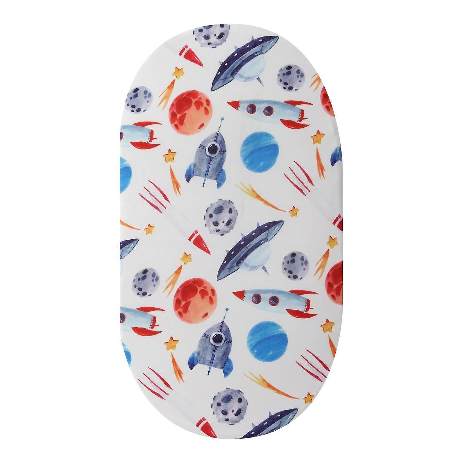Bassinet Sheet Breathable Cotton Fitted Cover for Oval and Rectangular Crib Mattress