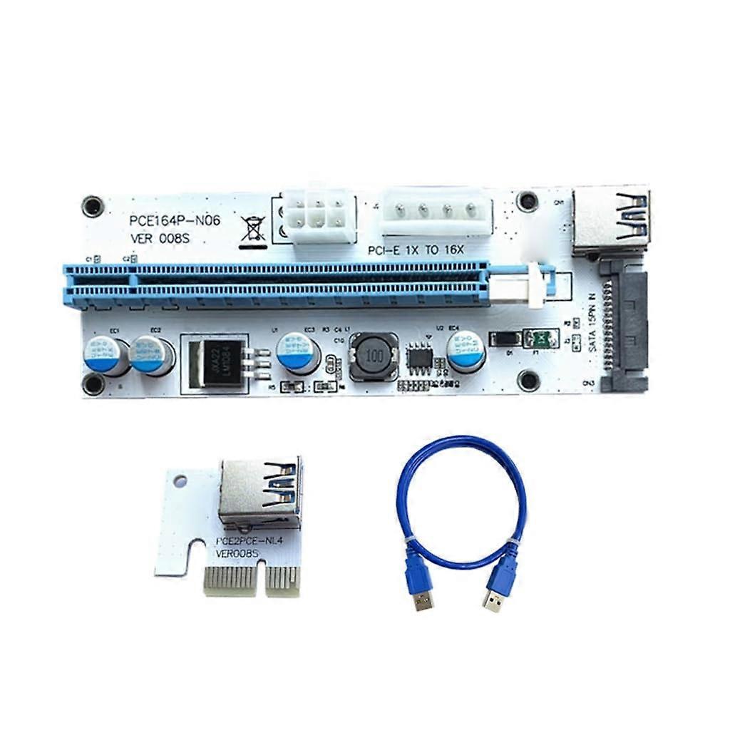 VER008S PCIe Riser Card 1X to USB 3.0 GPU Extension Adapter for Mining with Stable Power Supply
