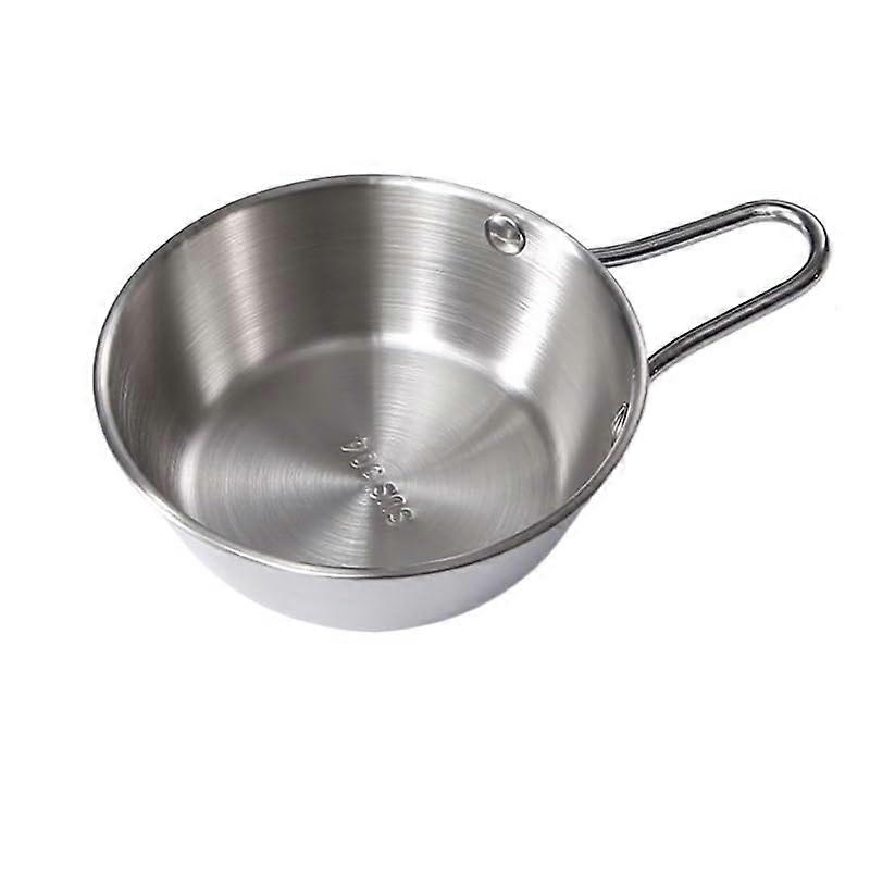 304 Stainless Steel Soup Bowl with Handle 300ml Thickened Walls Stackable for Kitchen Camping