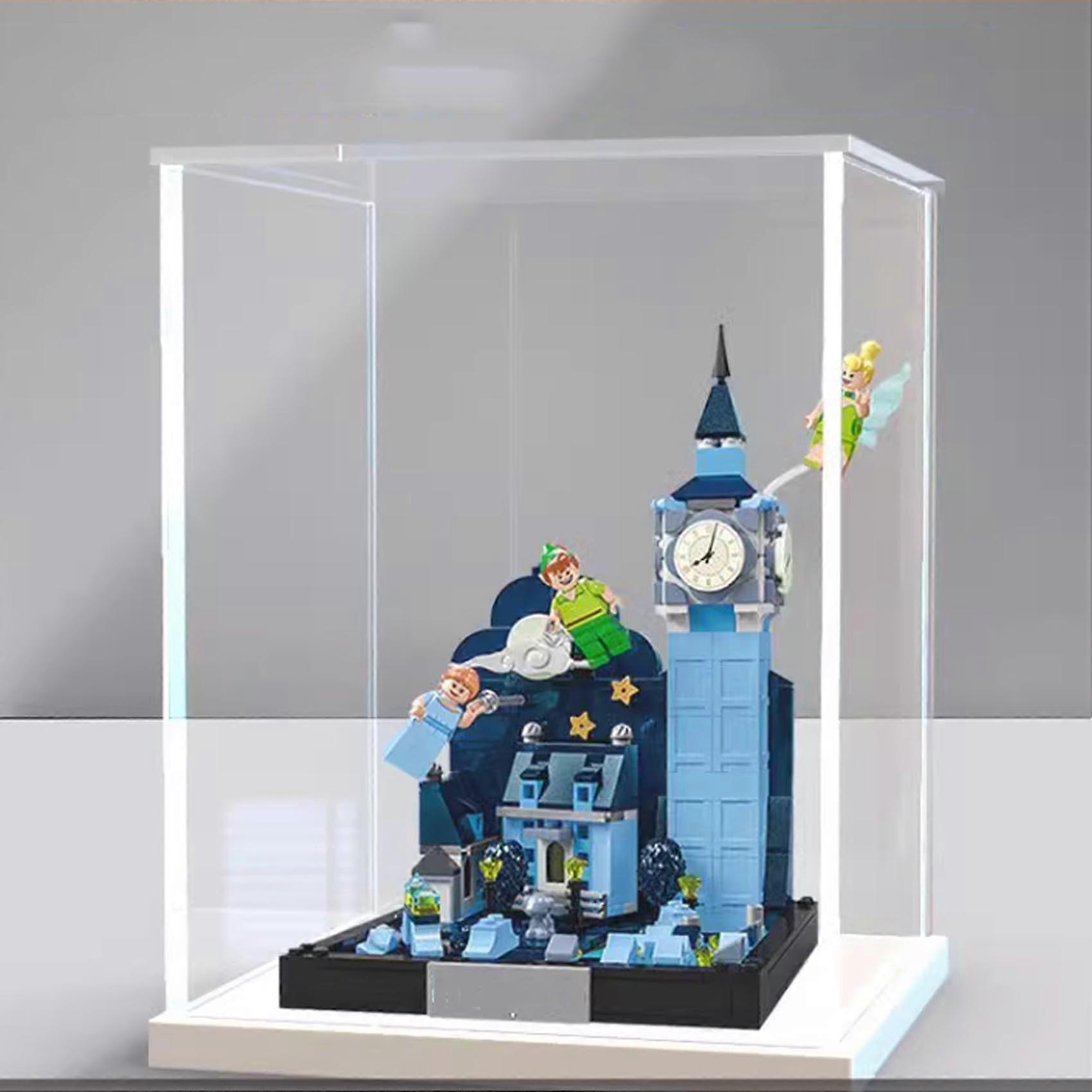 Acrylic Display Case for  43232 Flying Over London, Dustproof Clear Box with White Base