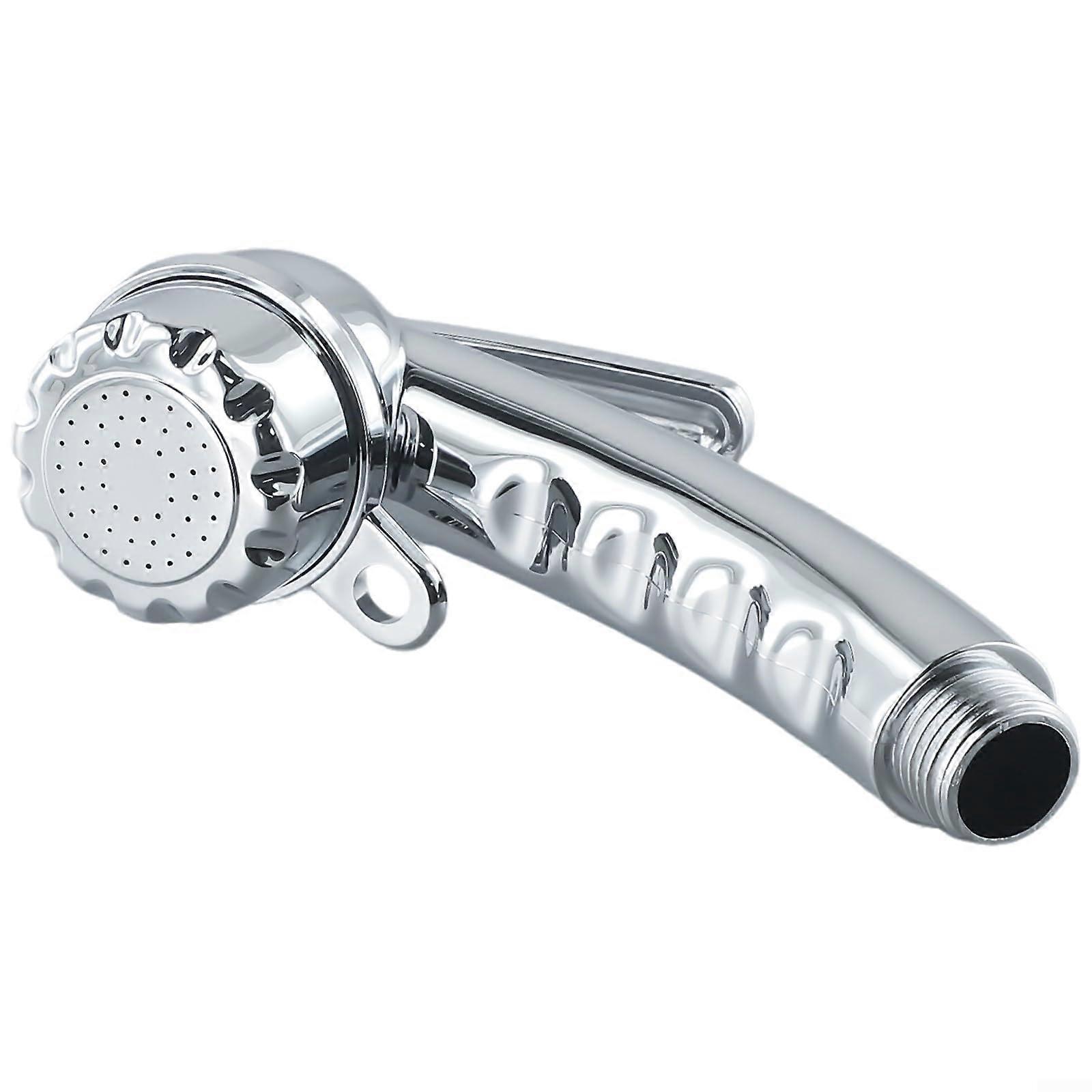 Pressure Handheld Shower Head with Stop Button, Chrome, Quick Install for RV, Camping, Boat