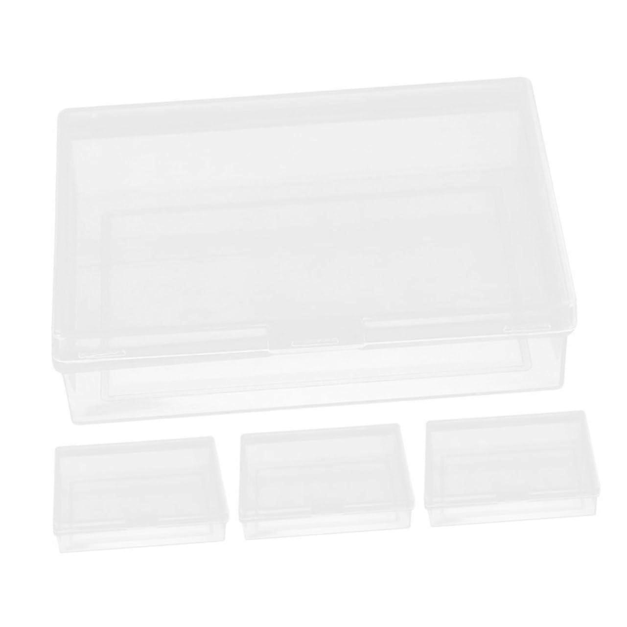 Playing Card Storage Box 4pcs with Secure Lid and Clear View, Compact Trading Card Case