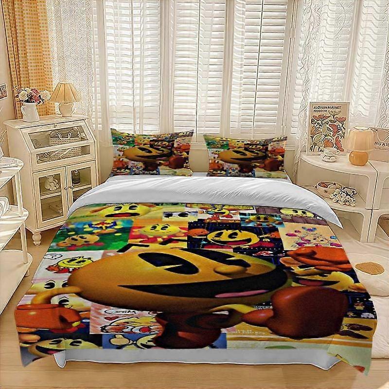 Conjunto de cama com colagem de imagens diversas