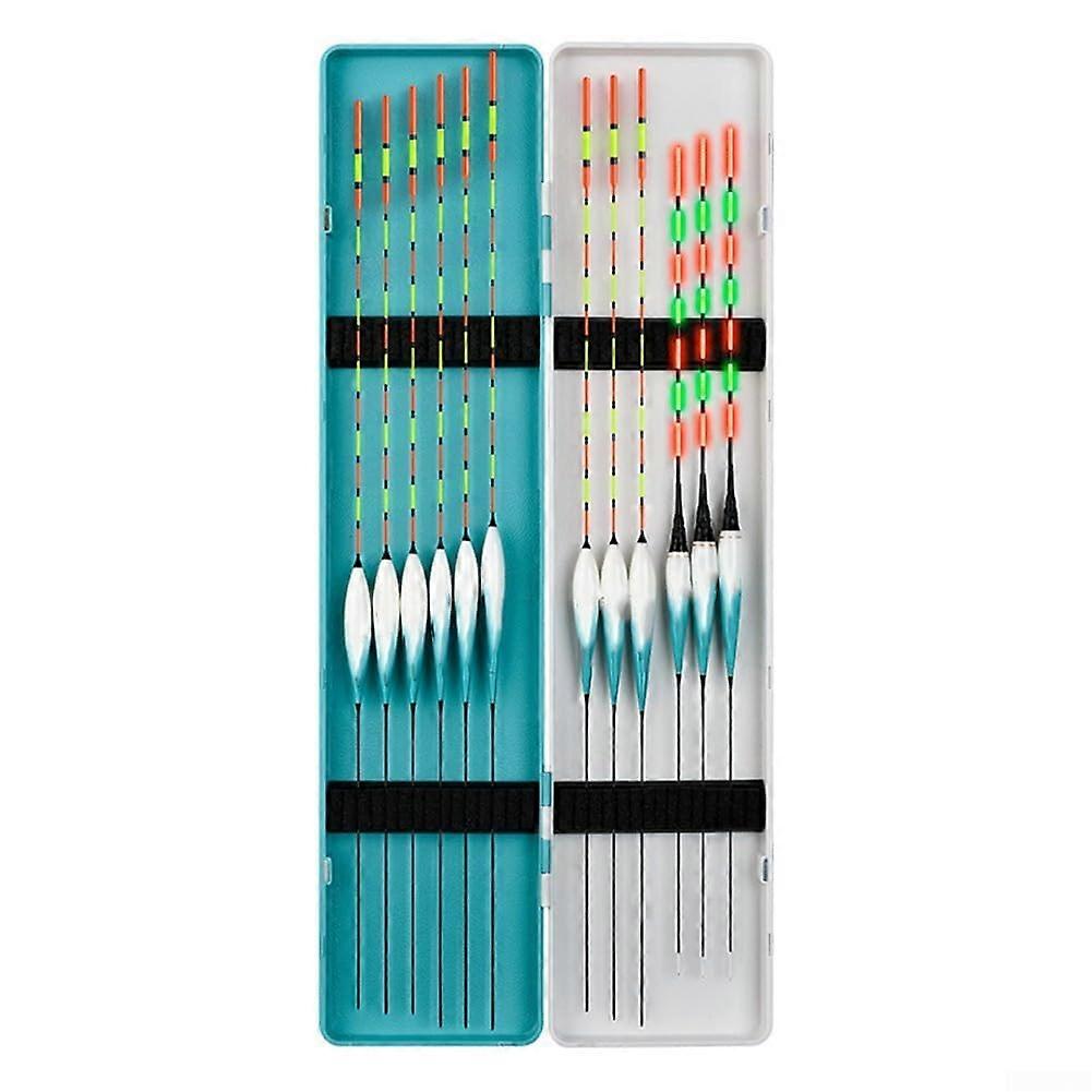 Fishing Float Set with  Sensitivity Bite Detection, Day and Night Visibility, Foam Bobbers and Storage Box (B)