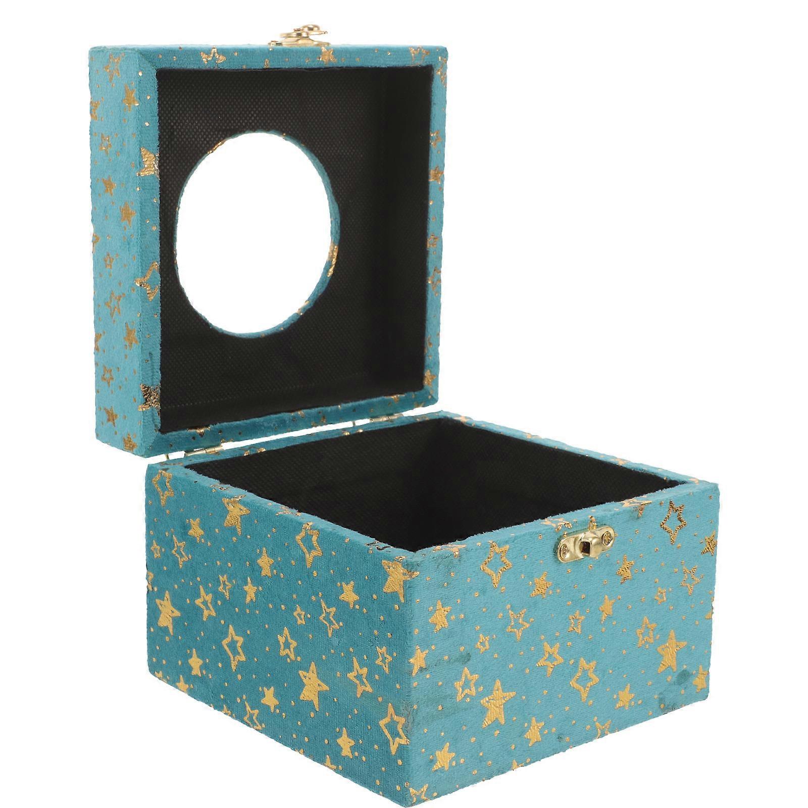 Blue Tissue Paper Holder Wooden Square Tissue Container for Storage