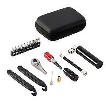 Bike Repair Tool Kit Bicycle Multi Tool Kit with Mini Pump, Ratchet Reversible Tool for Camping and Travel
