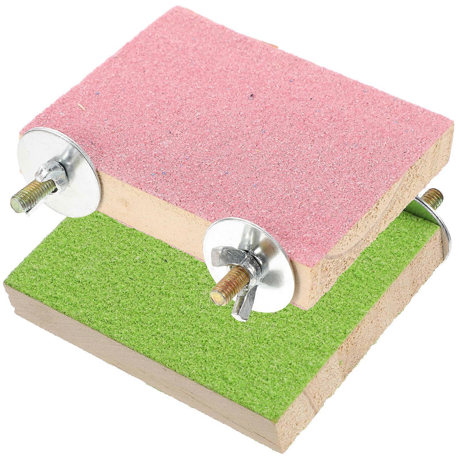 2Pcs Wooden Parrot Platforms for Cage Bird Supply