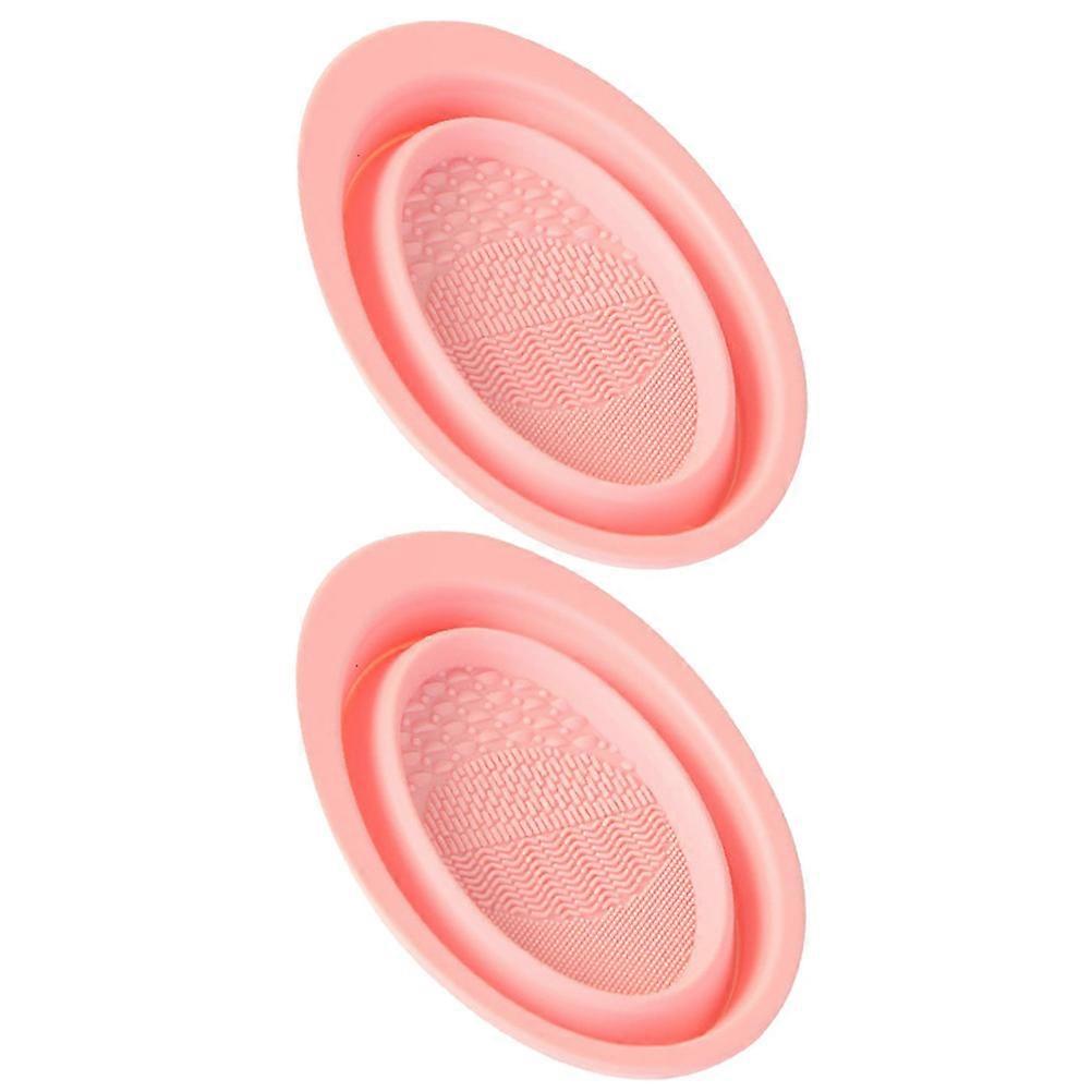 Creative Pink Makeup Brush Cleaner for Easy Cleaning 2Pcs Foldable Pad
