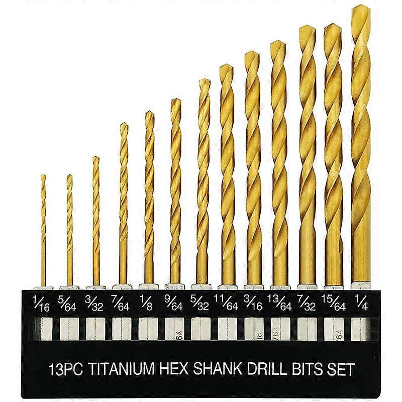 Titanium Hex Drill Bit Set 135 Degree Tip HSS Impact Drill Bit Set