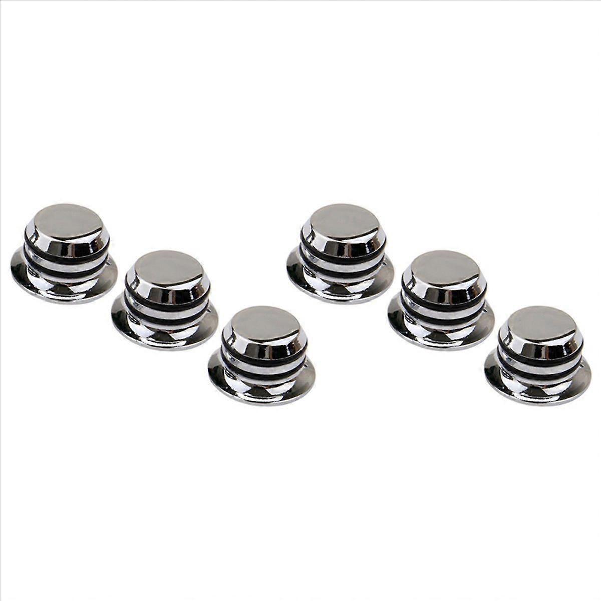 6Pcs Guitar Metal Top Hat Tone Tuning Knobs for Electric Guitar Lp Chrome