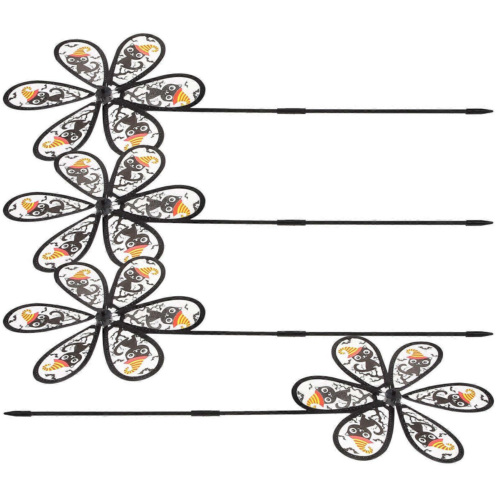Halloween Themed Pattern Windmill Single Layer Cloth for Party Gift 4Pcs
