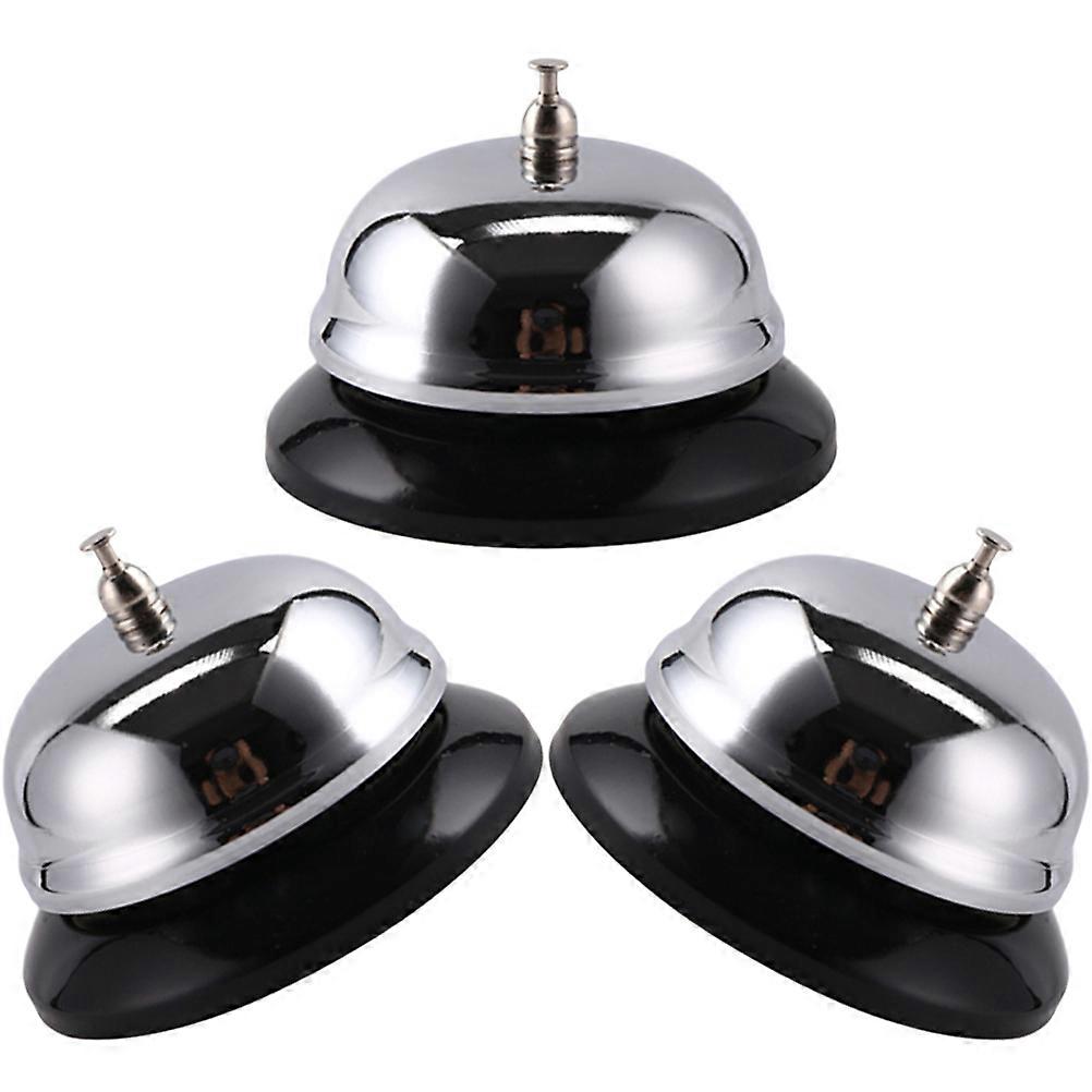 Silver Restaurant Dinner Bell for Service 3Pcs Metal Table Bells