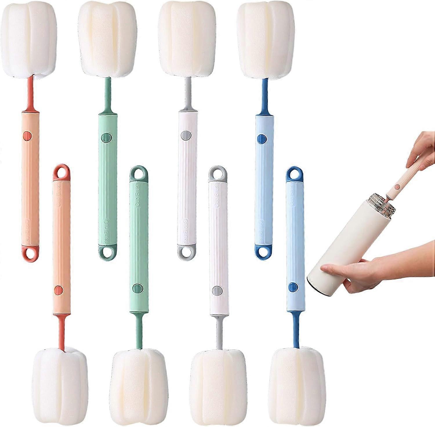 8-Piece Bottle Brush Set, Long Handle, Soft Sponge Brush