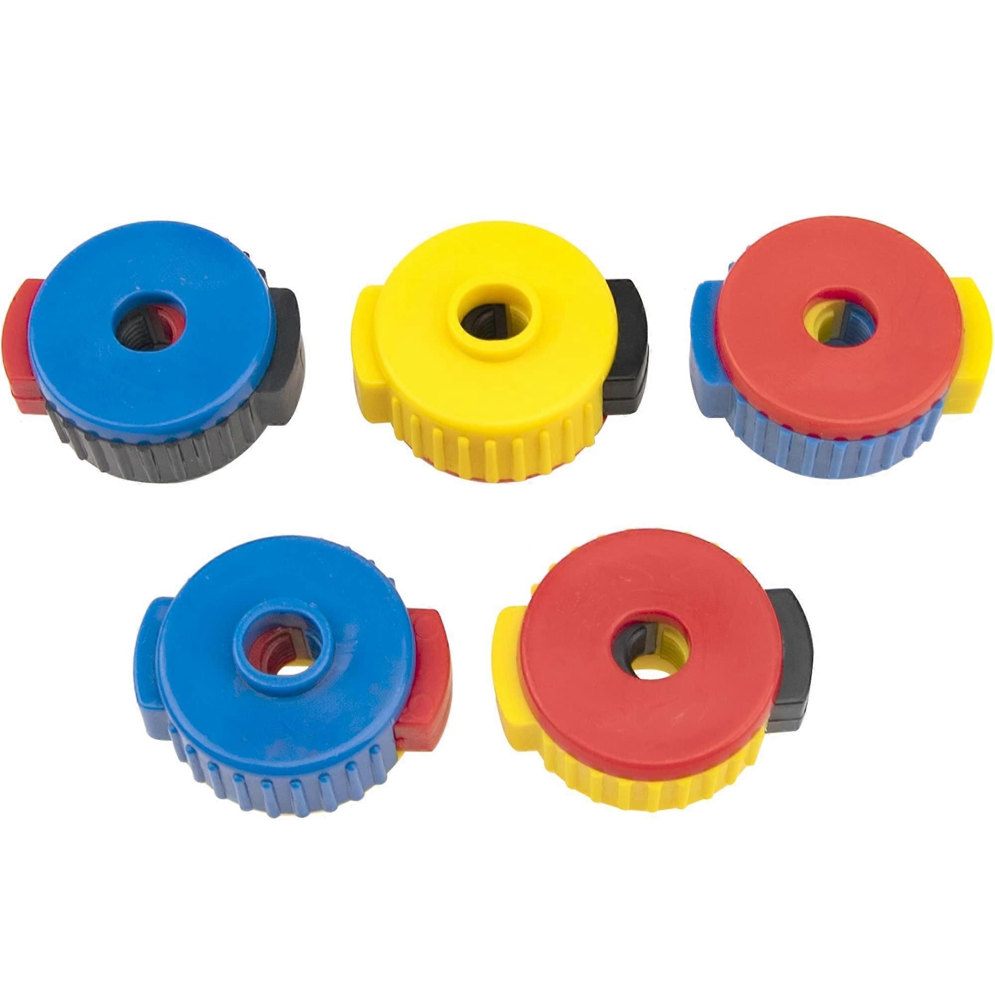 5pcs Drum Quick Release Cymbal Nut Screw Cap Set for Flush Base Stands, ColorCoded Durable Plastic