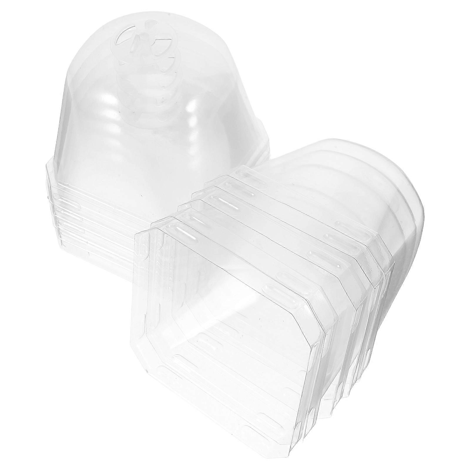 Square Plastic Plants Protector for Garden Use 10Pcs Clear Dome Covers