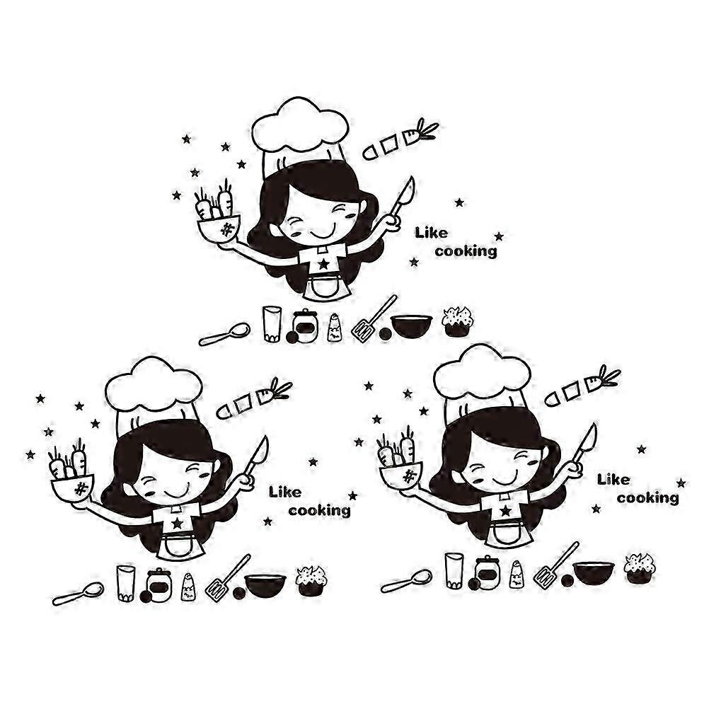 Kitchen Wall Sticker Removable for 3Pcs Creative Decor