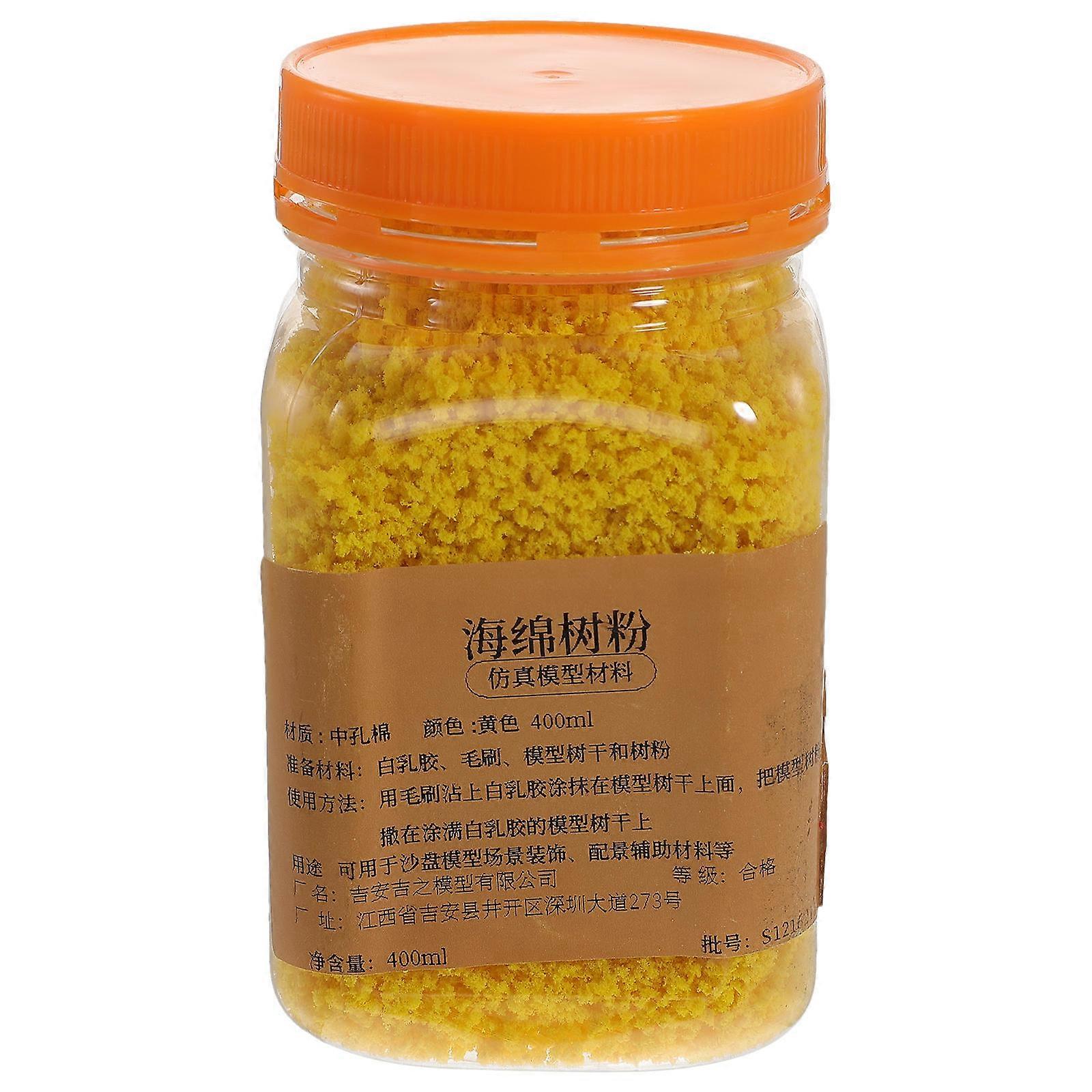 Static Grass Landscape Basing Material for Decor 2Pcs 1 Bottle Yellow Sponge