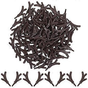 100pcs Mini Plastic Antlers: Fake Diy Snowman Hand Branch - Antler Shaped Tree Branch Craft Diy Christmas Accessories Decor
