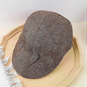 Men's Casual Hat Berets Cotton Hemp Caps for Spring Autumn Cabbie Flat Cap Retro England Hats Breathable  Beret Ivy Cap