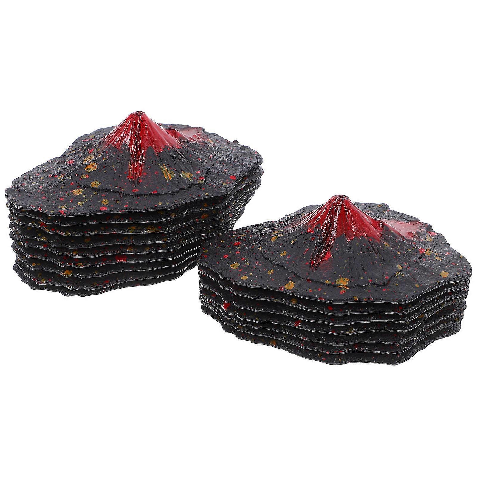 Mini Volcano Statue Volcano Model Plastic for Decoration 16Pcs Set