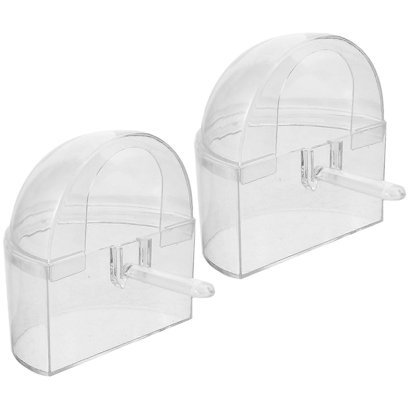 Bird Cage Feeder Transparent Bird Feeding Container for 8Pcs